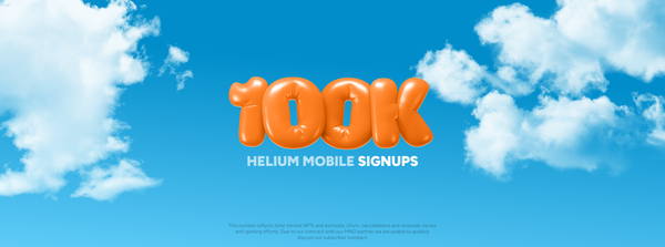 Helium Mobile Hits 100,000 Sign-Ups