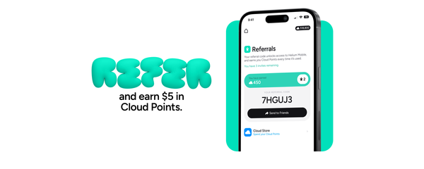 Refer and earn $5 in Cloud Points.